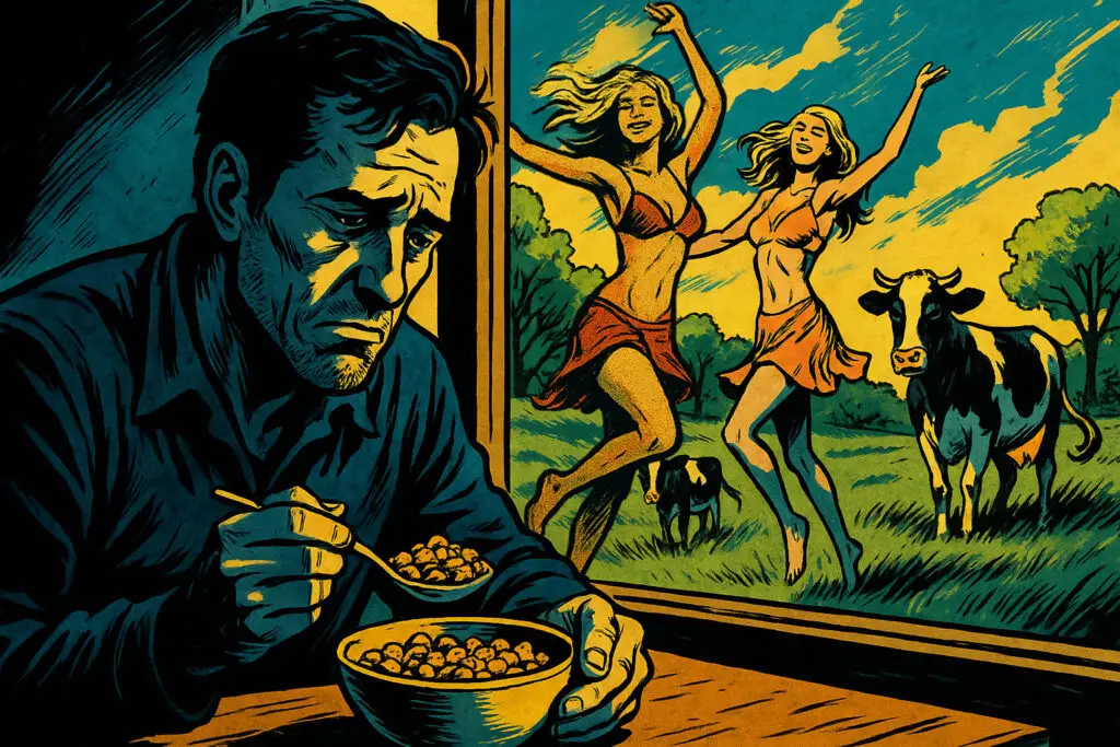 Dieser Essay deckt die dunklen Ursprünge des westlichen Veganismus auf – von Ellen G. White und Dr. Kellogg über Cornflakes als Lustbremse bis zur Planetary Health Diet von heute. Eine bildhafte Abrechnung mit Essensdogmen, Kontrolle und der Illusion des Klimaschutzes – im Stil von Exit Fiat und Raus hier!
