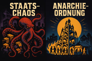 Anarchie ist nicht Chaos – der Staat ist es. Bürokratie, Großprojekte, Diktaturen: Wie Rothbards Anarchokapitalismus echte Ordnung schafft.