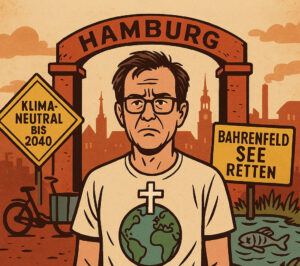 Hamburg beschließt Klimaneutralität bis 2040 – mit der höchsten Impfquote der Welt und dem größten Realitätsverlust. How to Hochkultur über die Klimareligion einer Stadt, die lieber glaubt als handelt – und über ein echtes Gegenprojekt: die Rettung des Bahrenfelder Sees.