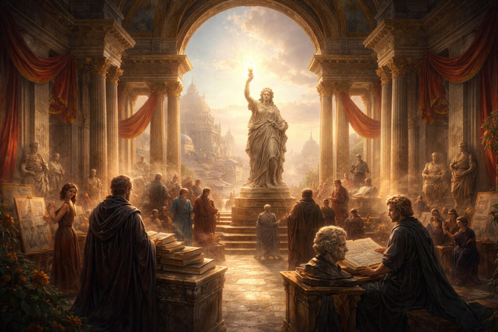 Was Hochkulturen wirklich zusammenhält: Kunst, Kultur und kollektive Bedeutung. Ein tiefgehender Essay über Mäzene, Märkte, Freiheit, Bitcoin und neue Formen kultureller Verantwortung jenseits von Staat und Ideologie.