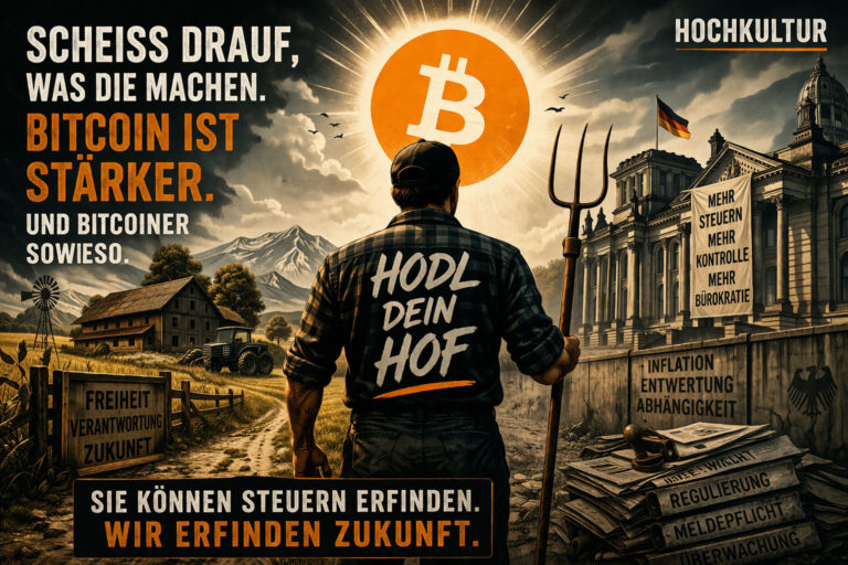 Neue Bitcoin-Steuerregeln ändern nichts am Netzwerk – sie bestrafen Geduld und langfristiges Denken. Warum der staatliche Reflex ins Leere greift und was das für Landwirte und Unternehmer bedeutet.