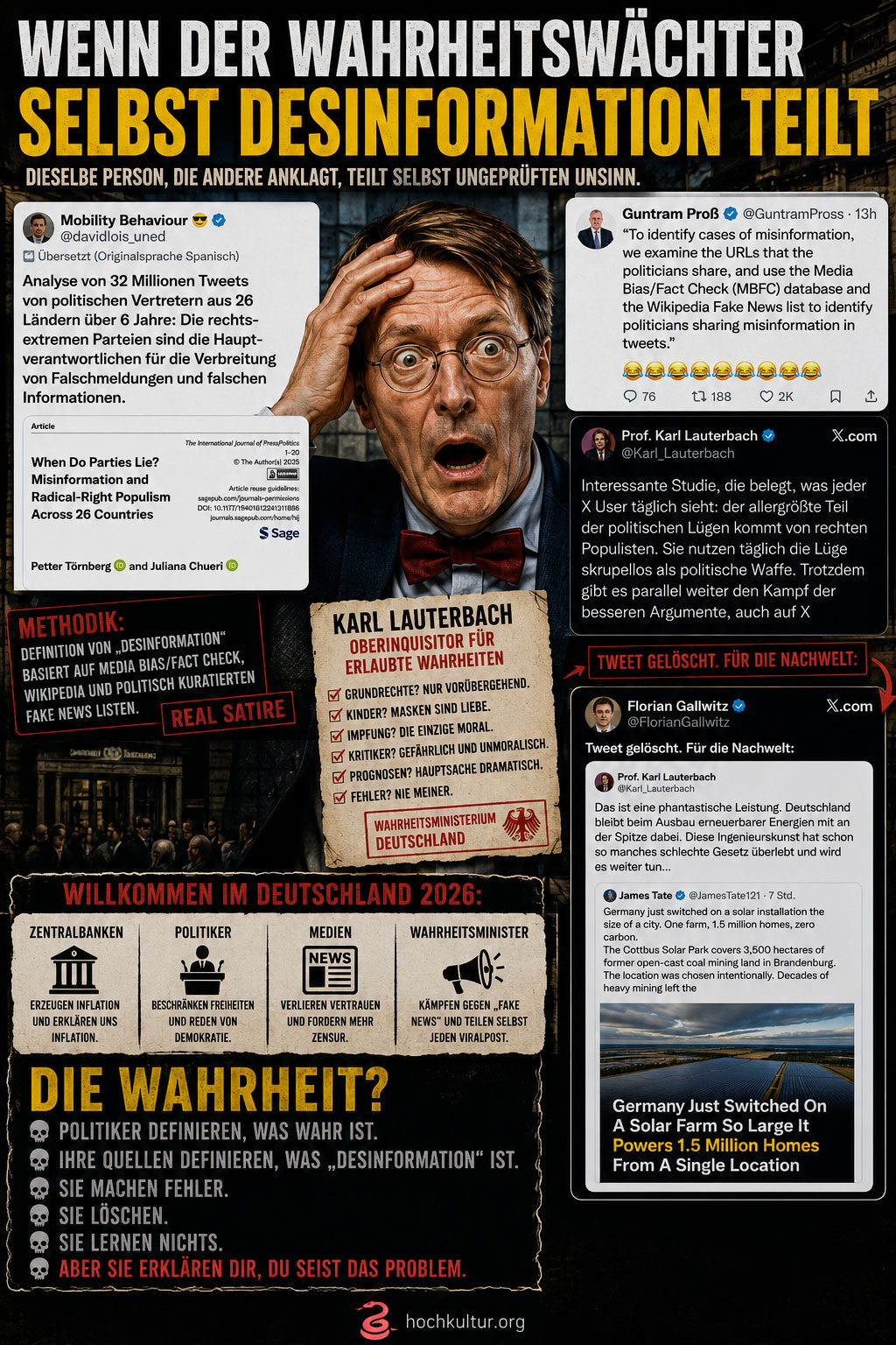 Lauterbach warnt vor Fake News – und teilt selbst ungeprüfte Viralposts. Ein Blick auf die Methodik der Studie, die er dabei als Beweis nutzte. Und was das mit Bitcoin zu tun hat.